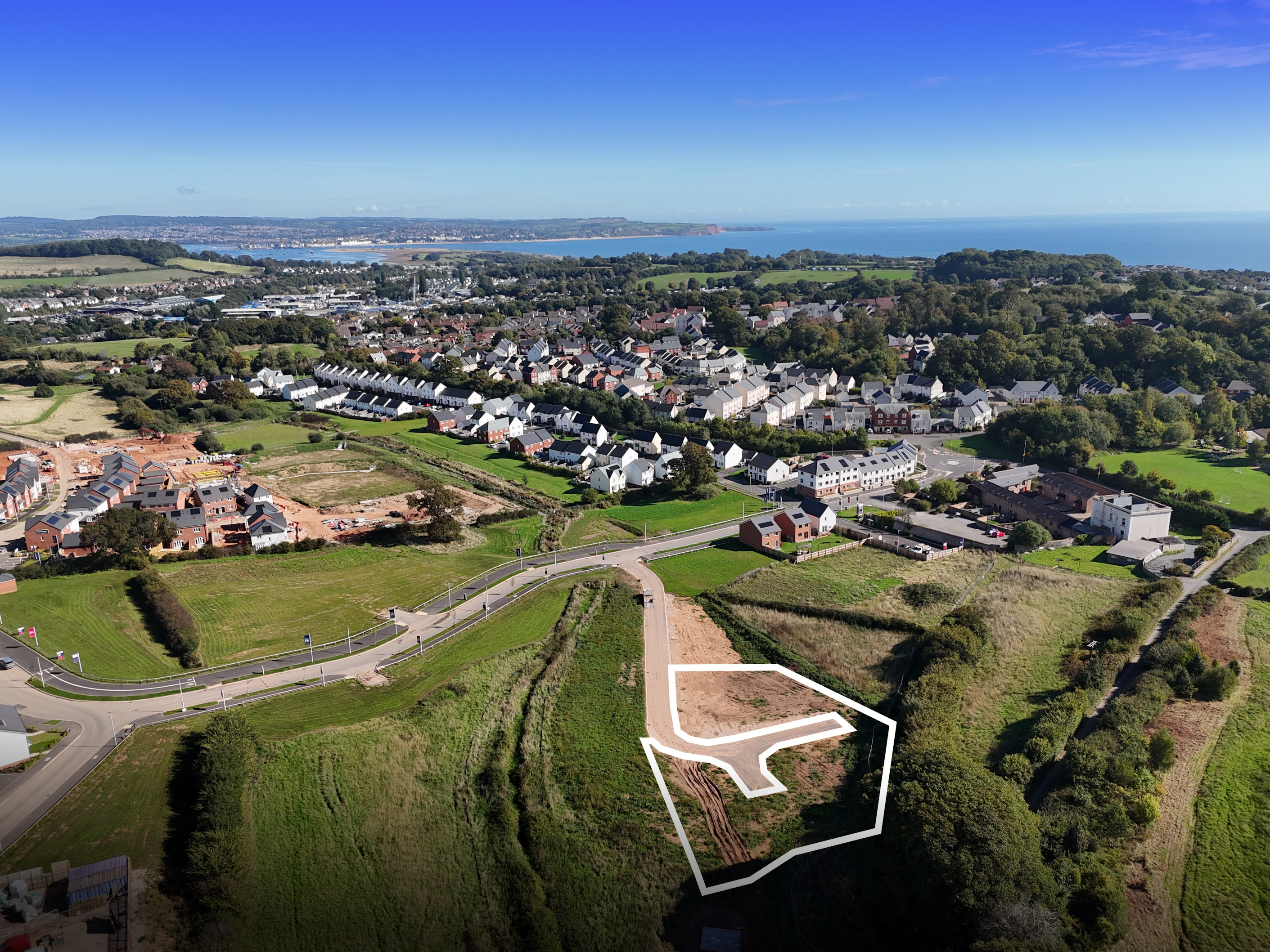 Aerial view showing approximate location of the plots